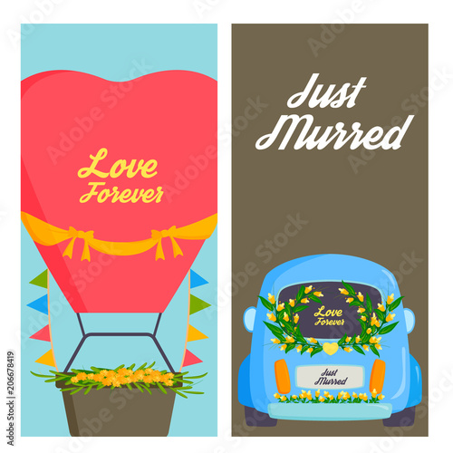 Wedding fashion transportation traditional cards auto expensive retro ceremon...