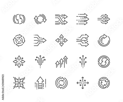 Fotografía Simple Set of Abstract Transition Related Vector Line Icons
