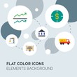 © djvectors - business, industry, charts flat vector icons and elements background with circle bubbles networks.Multipurpose use on websites, presentations, brochures and more