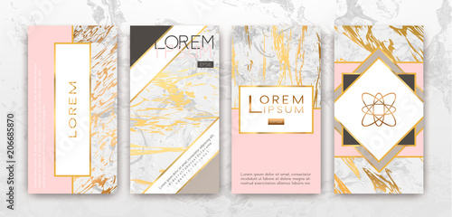 Gold, black, white marble template, artistic covers design, colorful texture,...