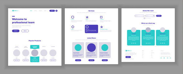 Wall Mural - website template vector. page business interface. landing web page. responsive ux design. responsive