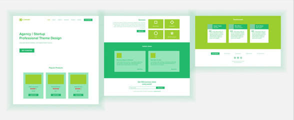 Wall Mural - Web Page Design Vector. Website Business Concept. Shopping Online Web Design And Development. Future Gadget. Global Investment. Landing Template. Global Monitoring. Illustration