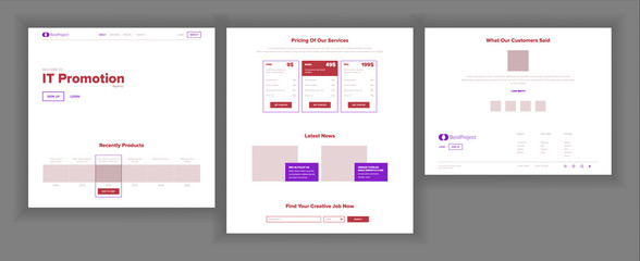 Wall Mural - Main Web Page Design Vector. Website Business Concept. Landing Template. Working Team. Cryptography Farm. Application Newspaper. Cloud Room. Illustration