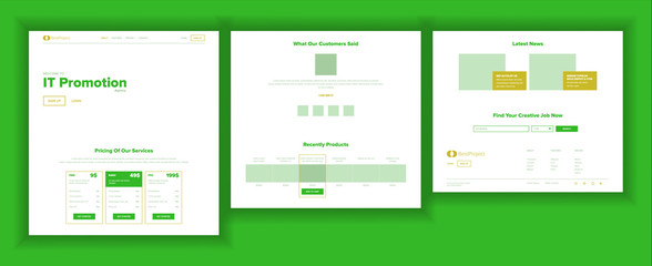 Wall Mural - website design template vector. business landing. web page. it technology. optimization progress. st