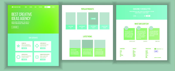 Wall Mural - website page vector. business website. web page. landing design template. processes and office situa