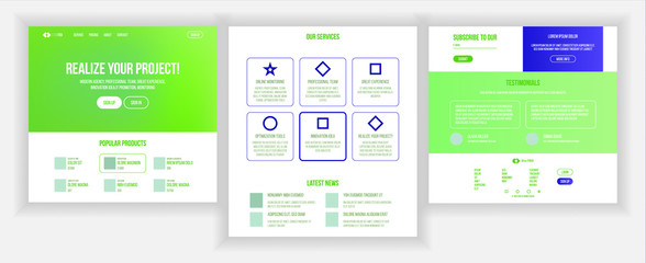 Wall Mural - website page vector. business website. web page. landing design template. achieve the goal. donation