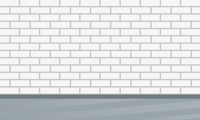 Brick wall. Interior design template with brick pattern. Vector illustration.