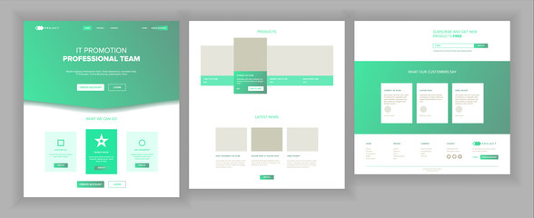 Wall Mural - web page design vector. website business style. front end site scheme. landing template. benefits sc