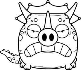 Canvas Print - Cartoon Angry Triceratops