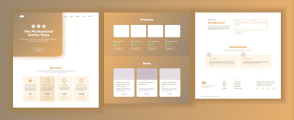 Wall Mural - website design template vector. business technology. landing web page. modern online servises. promo