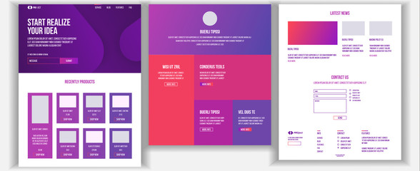 Wall Mural - website design template vector. business project. landing web page. financial management. looking op