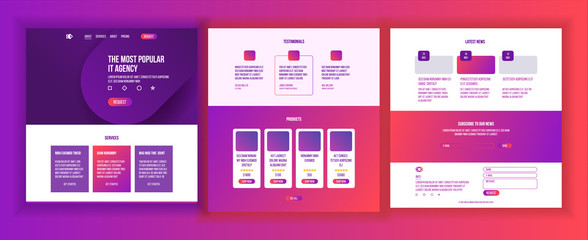 Wall Mural - website template vector. page business interface. landing web page. responsive ux design. opportunit