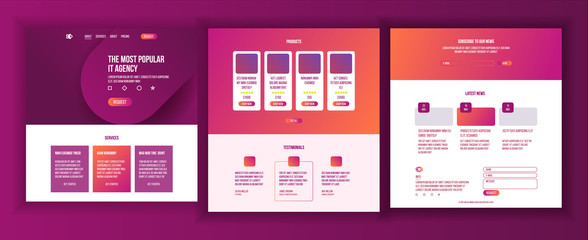 Wall Mural - web page design vector. website business reality. site scheme template. invest conference. responsiv