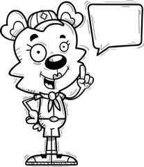 Poster - Cartoon Female Bear Scout Talking