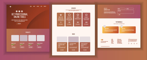 Wall Mural - main web page design vector. website business graphic. landing template. future energy project. incr