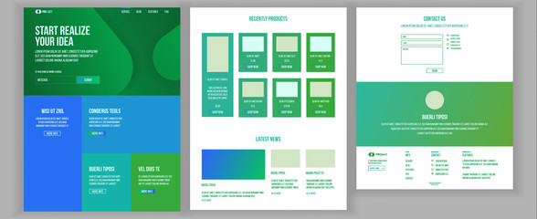 Wall Mural - website design template vector. business landing. shopping online web page. it technology. optimizat