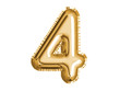 Gold number four air balloon for baby shower celebrate decoration party