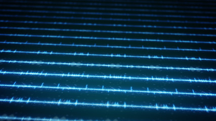 Sticker - Blue digital audio waves on screen