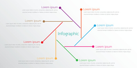 Wall Mural - Vector infographic templates used for detailed reports. All 8 topics.