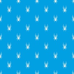 Wall Mural - Spider pattern vector seamless blue repeat for any use