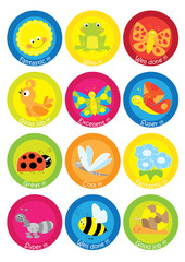 teacher reward motivational stickers for children - nature