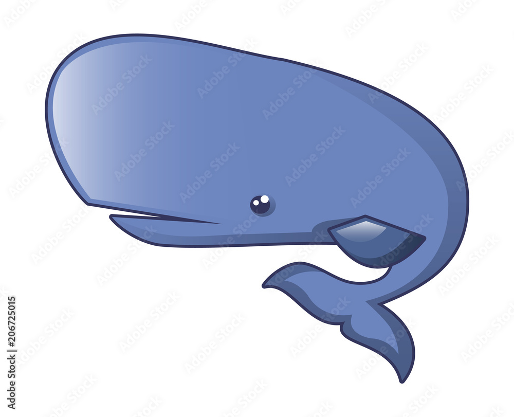 Big blue whale icon. Cartoon of big blue whale vector icon for web design  isolated on white background Stock Vector | Adobe Stock, image size:1000x811