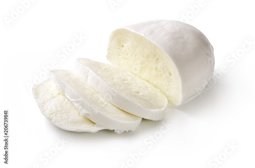 Cuadros en Lienzo Buffalo mozzarella on white background
