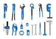 © Oleksandr - Vector illustration. Set of tools for plumbing.