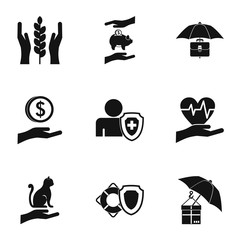 Wall Mural - Assurance icons set. Simple illustration of 9 assurance vector icons for web