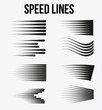 Speed lines black for Manga and Comic vector elements on white background. 