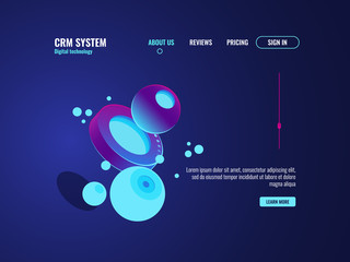 Wall Mural - digital technology abstract concept, data science, server room, cyberspace illustration, dark neon i