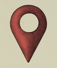 Sticker - Hand-drawn red location pin illustration