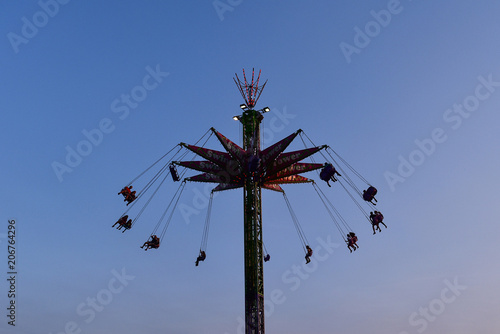 Swing Ride At Fair In Summer Buy This Stock Photo And