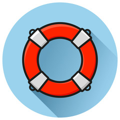 life buoy circle flat icon