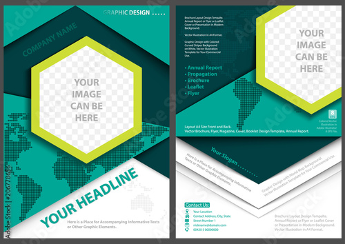 Flyer Template in Geometric Style with World Map Background - Abstract Front ...