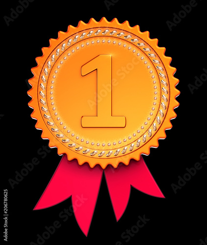 First Place 1st Number One 1 Award Ribbon Medal Golden Red Winner Reward Champion Achievement Success Icon 3d Illustration Isolated On Black Background Buy This Stock Illustration And Explore Similar Illustrations