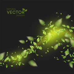 Poster - Green Flying Leaves