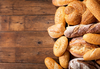 Wall Mural - Fresh baked bread, top view