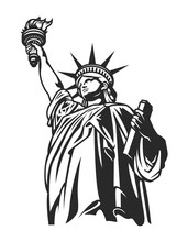 Monochrome American Statue Of Liberty Concept
