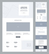 © vanderon - One page website design template for business. Landing page wireframe. Flat modern responsive design. Ux ui website: home, features, explore, introduction, potential, blog, works, questions, contacts.