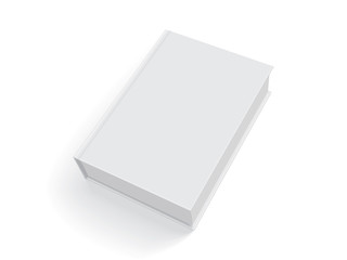 white book with thick cover isolated on white background mock up 