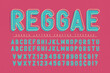 Reggae condensed display font popart design, alphabet, letters