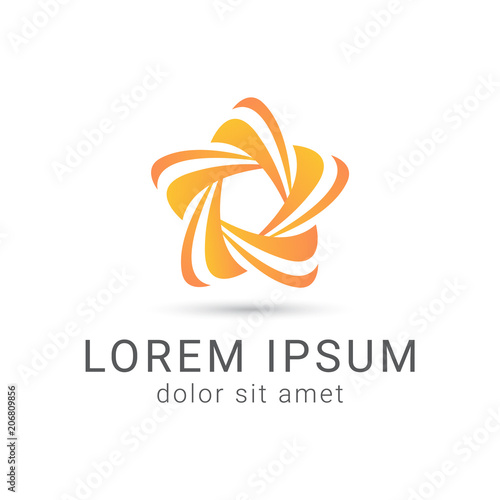 Yellow Star Vector Logo Design Template Unity Icon Weave