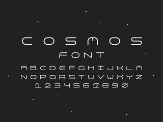 Wall Mural - Cosmos regular font. Vector alphabet 