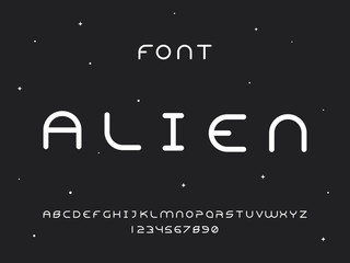 Wall Mural -  Alien regular font. Vector alphabet