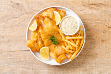 Wall Mural - fish and chips with french fries