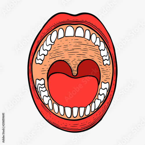 Open mouth drawing Stock Vector | Adobe Stock