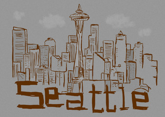 Wall Mural - Seattle city vintage