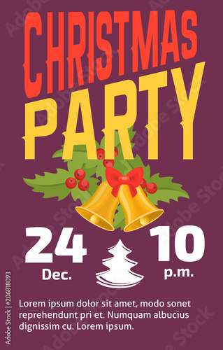 Christmas party invintation vector card background design template for noel X...