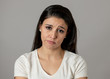© SB Arts Media - Human expressions, emotions. Young attractive woman with a sad face, looking depressed and unhappy